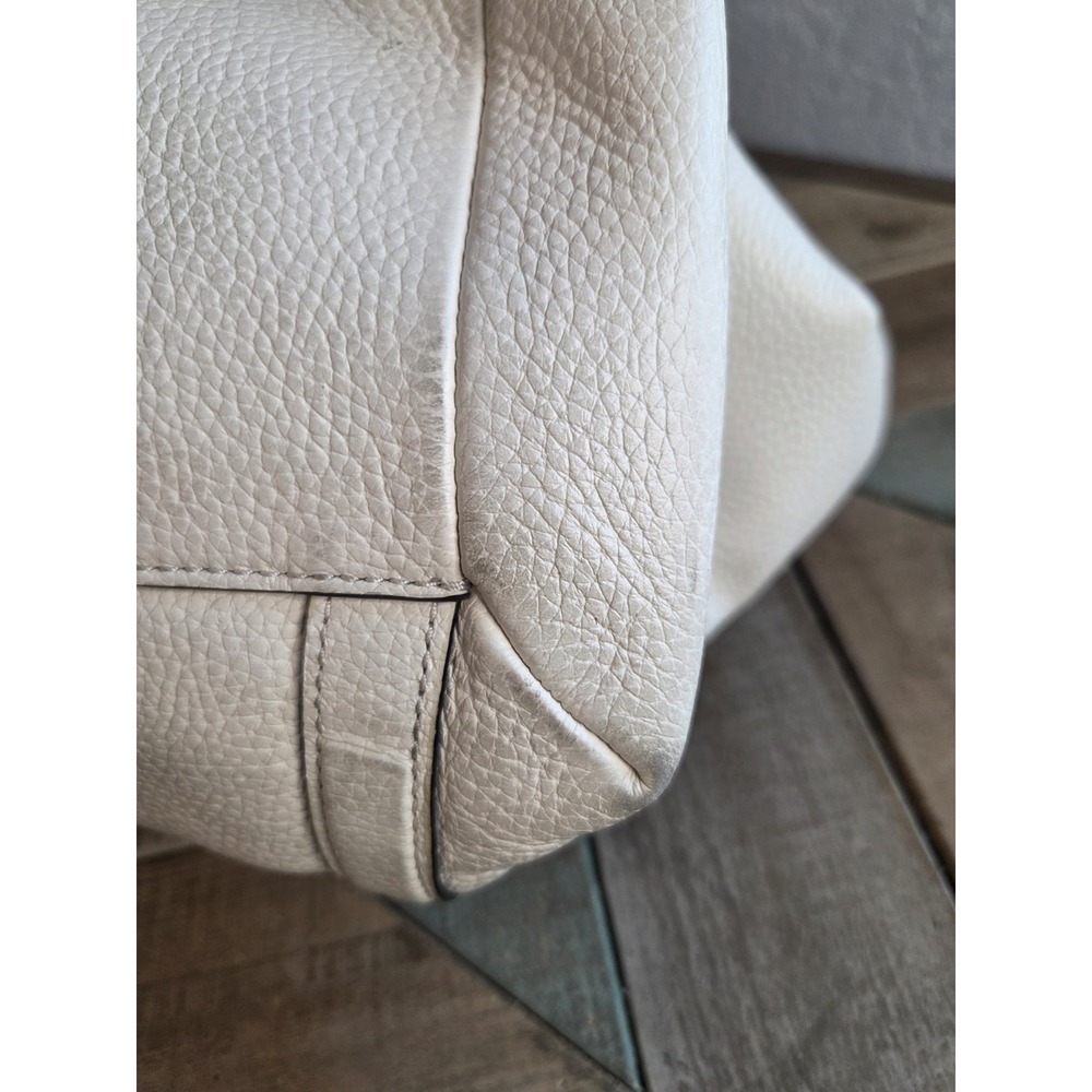 Kate Spade Oakwood Street Chandra Soft Ivory White Pebbled Leather Tote Handbag - Picture 4 of 9